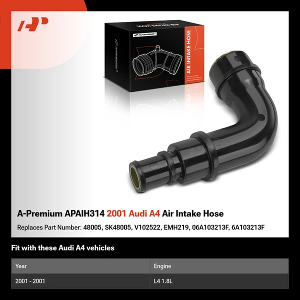 A-Premium APAIH314 2001 Audi A4 Air Intake Hose
