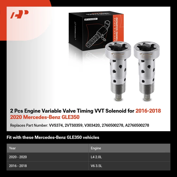 2 Pcs Engine Variable Valve Timing VVT Solenoid for 2016-2018 2020 Mercedes-Benz GLE350