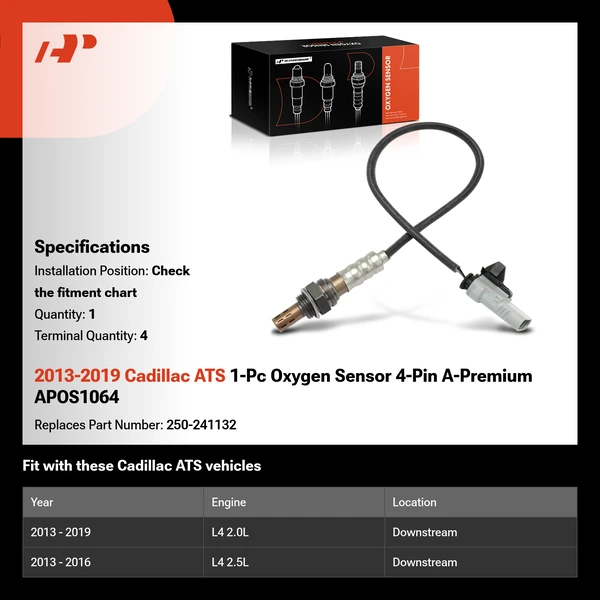 2013-2019 Cadillac ATS 1-Pc Oxygen Sensor 4-Pin A-Premium APOS1064