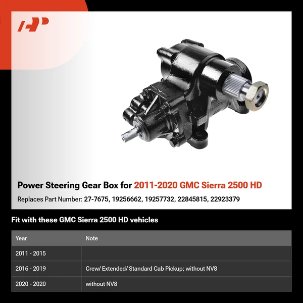 Power Steering Gear Box for 2011-2020 GMC Sierra 2500 HD