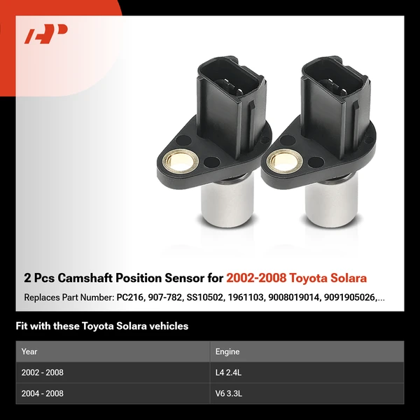 2 Pcs Camshaft Position Sensor for 2002-2008 Toyota Solara