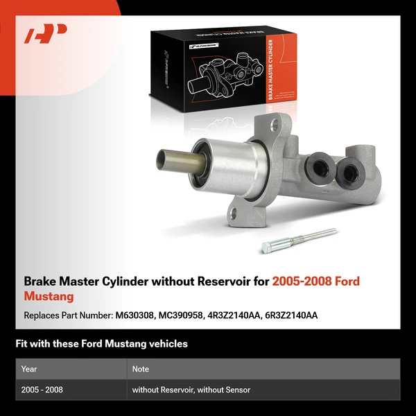 Brake Master Cylinder without Reservoir for 2005-2008 Ford Mustang