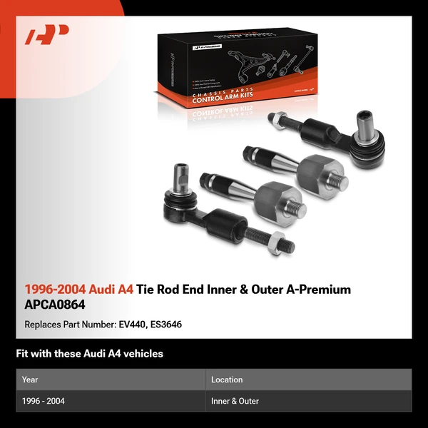 1996-2004 Audi A4 Tie Rod End Inner & Outer A-Premium APCA0864