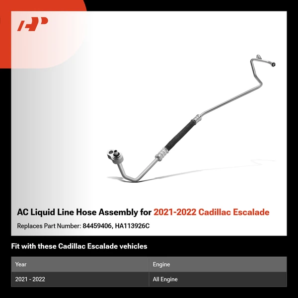 AC Liquid Line Hose Assembly for 2021-2022 Cadillac Escalade