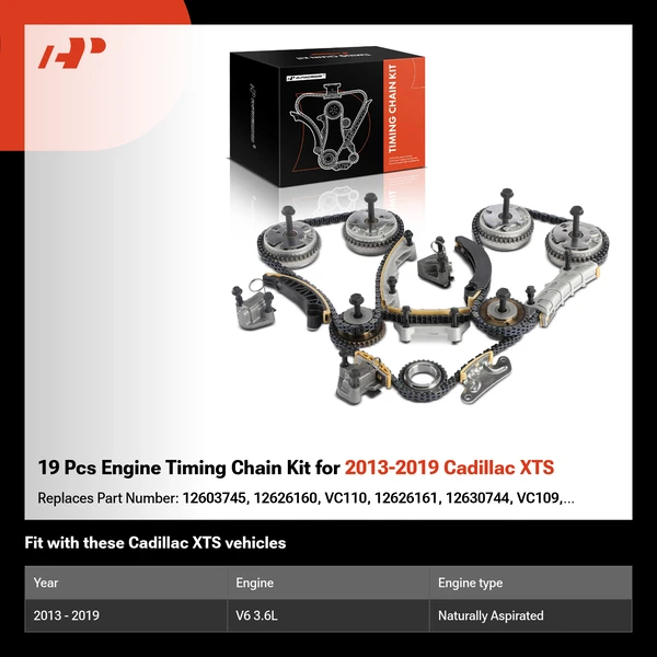 19 Pcs Engine Timing Chain Kit for 2013-2019 Cadillac XTS