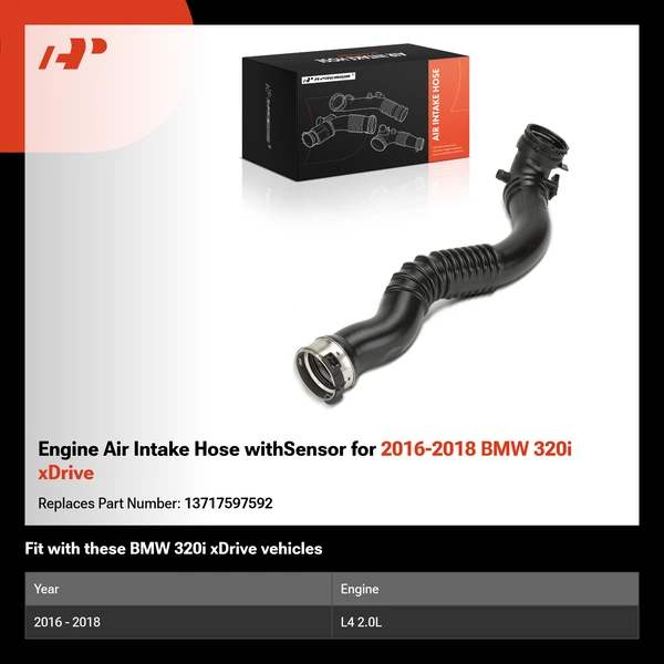Engine Air Intake Hose withSensor for 2016-2018 BMW 320i xDrive