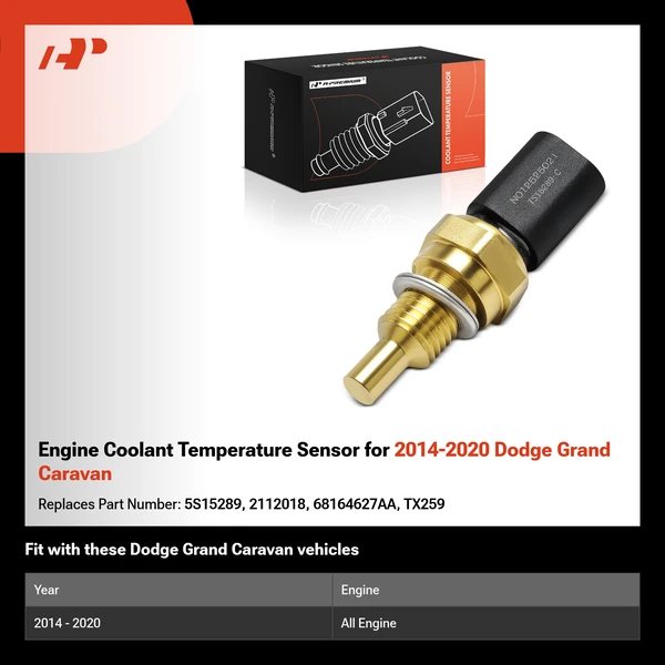 Engine Coolant Temperature Sensor for 2014-2020 Dodge Grand Caravan