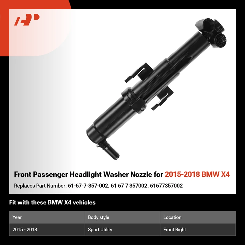 Front Passenger Headlight Washer Nozzle for 2015-2018 BMW X4
