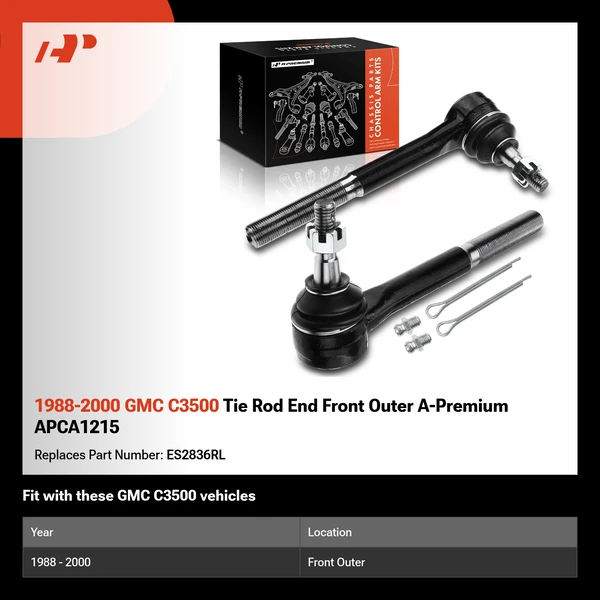 1988-2000 GMC C3500 Tie Rod End Front Outer A-Premium APCA1215