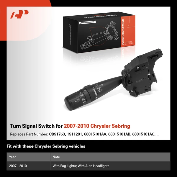 Turn Signal Switch for 2007-2010 Chrysler Sebring
