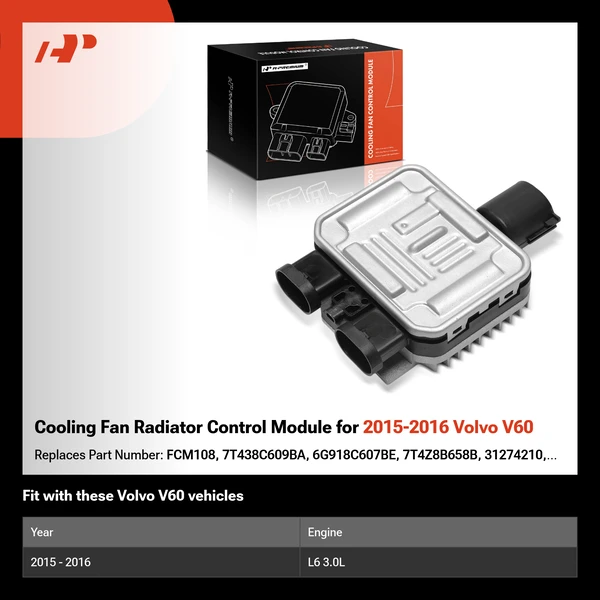 Cooling Fan Radiator Control Module for 2015-2016 Volvo V60