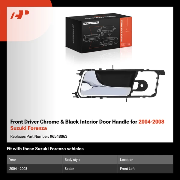Front Driver Chrome & Black Interior Door Handle for 2004-2008 Suzuki Forenza