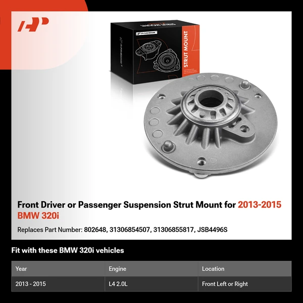 Front Driver or Passenger Suspension Strut Mount for 2013-2015 BMW 320i