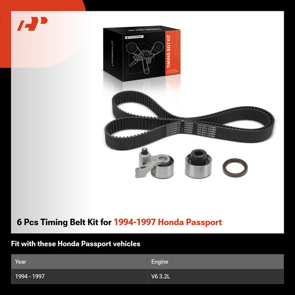 6 Pcs Timing Belt Kit for 1994-1997 Honda Passport