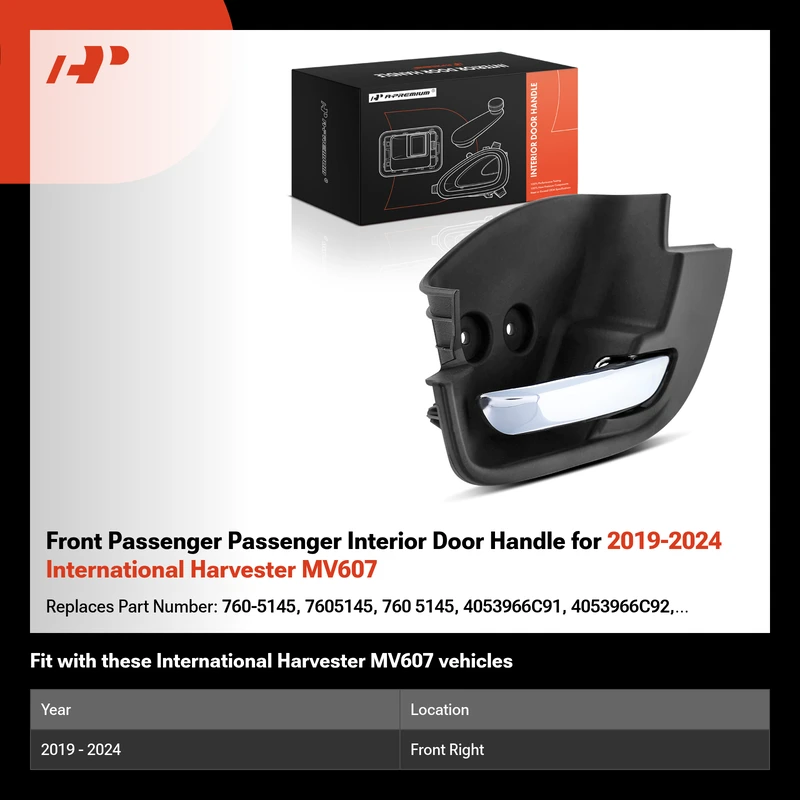 Front Passenger Passenger Interior Door Handle for 2019-2024 International Harvester MV607