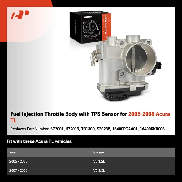 Fuel Injection Throttle Body with TPS Sensor for 2005-2008 Acura TL