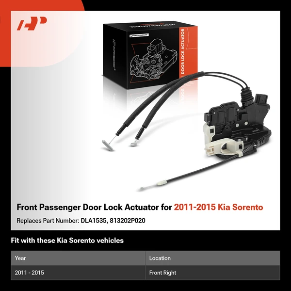 Front Passenger Door Lock Actuator for 2011-2015 Kia Sorento