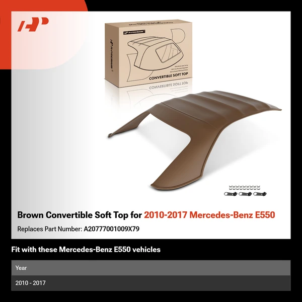 Brown Convertible Soft Top for 2010-2017 Mercedes-Benz E550