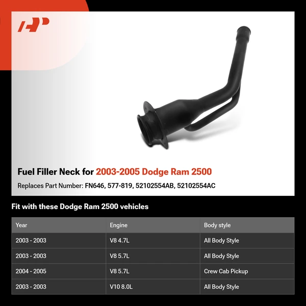 Fuel Filler Neck for 2003-2005 Dodge Ram 2500