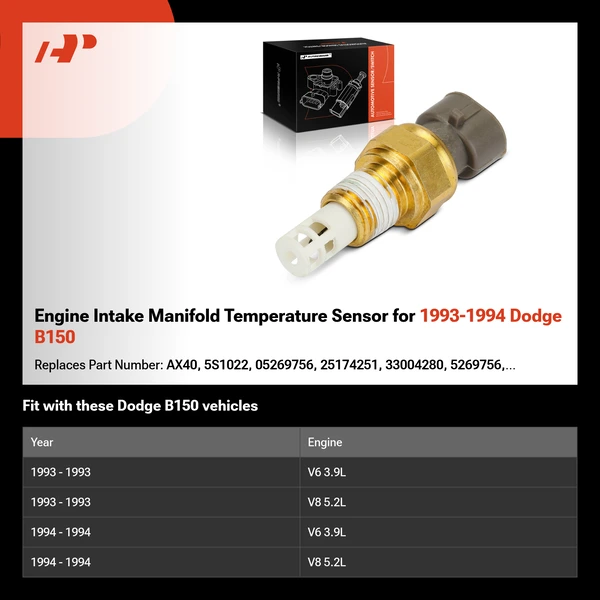 Engine Intake Manifold Temperature Sensor for 1993-1994 Dodge B150