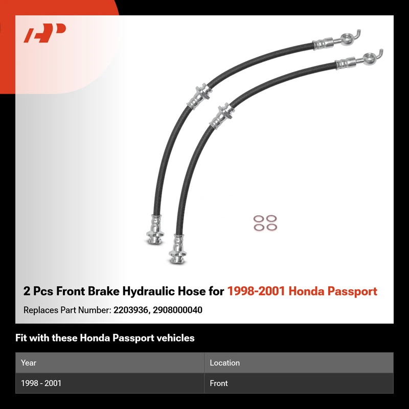 2 Pcs Front Brake Hydraulic Hose for 1998-2001 Honda Passport