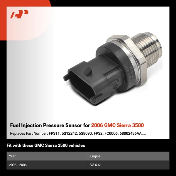 Fuel Injection Pressure Sensor for 2006 GMC Sierra 3500