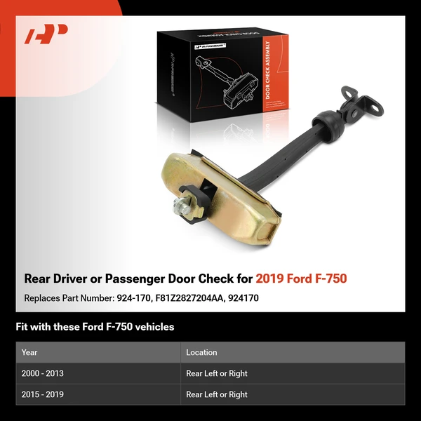 Rear Driver or Passenger Door Check for 2019 Ford F-750