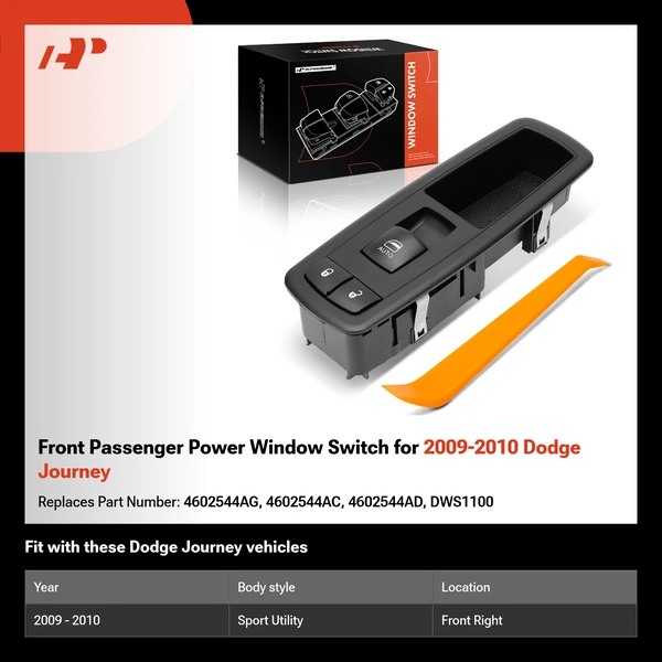 Front Passenger Power Window Switch for 2009-2010 Dodge Journey
