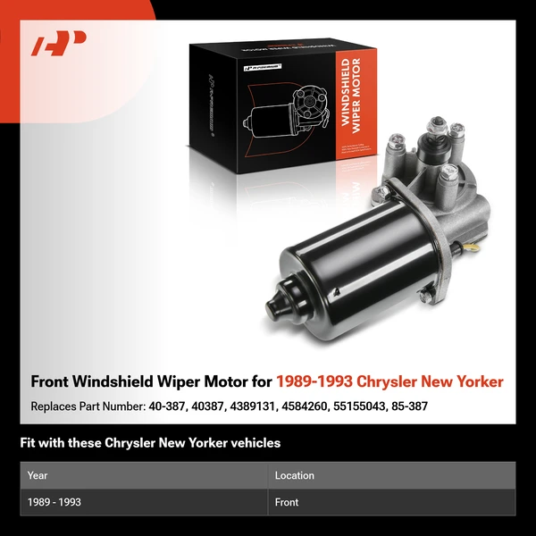 Front Windshield Wiper Motor for 1989-1993 Chrysler New Yorker