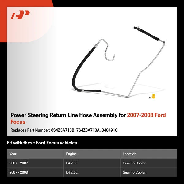 Power Steering Return Line Hose Assembly for 2007-2008 Ford Focus