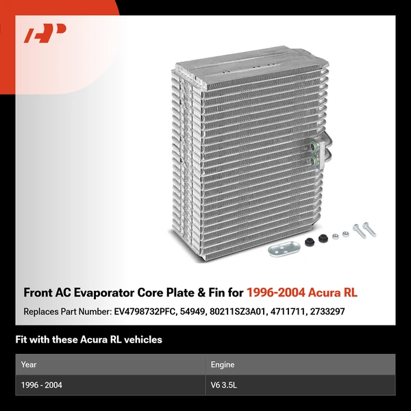 Front AC Evaporator Core Plate & Fin for 1996-2004 Acura RL
