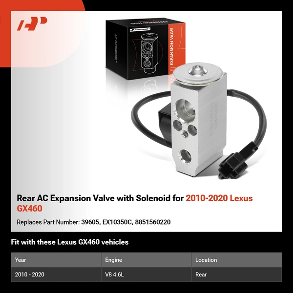 Rear AC Expansion Valve with Solenoid for 2010-2020 Lexus GX460