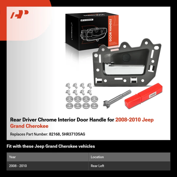 Rear Driver Chrome Interior Door Handle for 2008-2010 Jeep Grand Cherokee