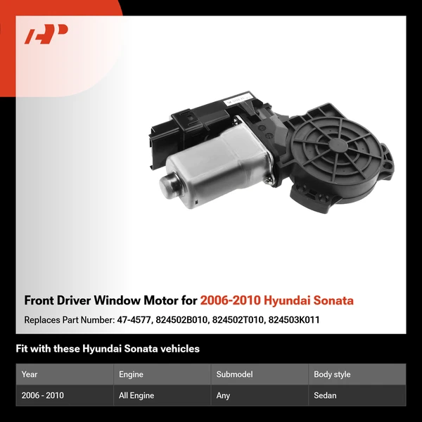 Front Driver Window Motor for 2006-2010 Hyundai Sonata