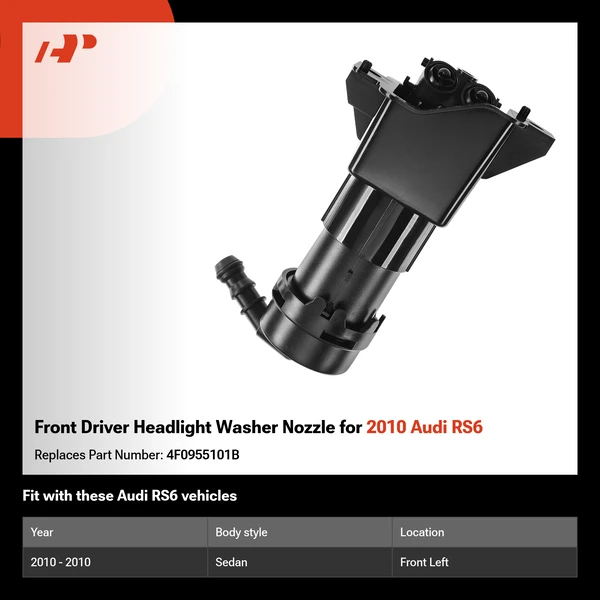 Front Driver Headlight Washer Nozzle for 2010 Audi RS6