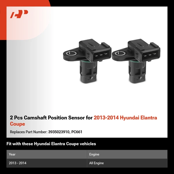 2 Pcs Camshaft Position Sensor for 2013-2014 Hyundai Elantra Coupe
