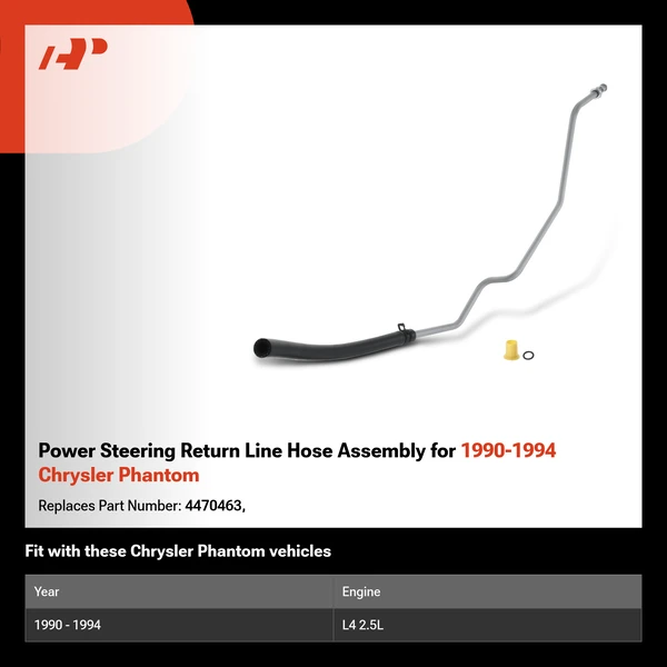 Power Steering Return Line Hose Assembly for 1990-1994 Chrysler Phantom