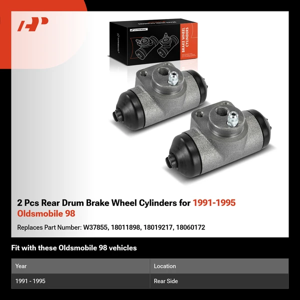 2 Pcs Rear Drum Brake Wheel Cylinders for 1991-1995 Oldsmobile 98