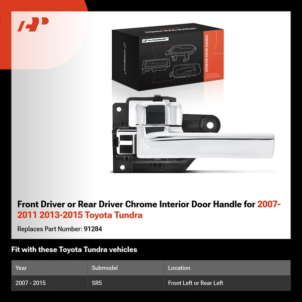 Front Driver or Rear Driver Chrome Interior Door Handle for 2007-2011 2013-2015 Toyota Tundra