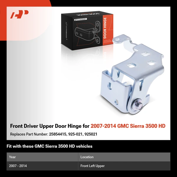 Front Driver Upper Door Hinge for 2007-2014 GMC Sierra 3500 HD