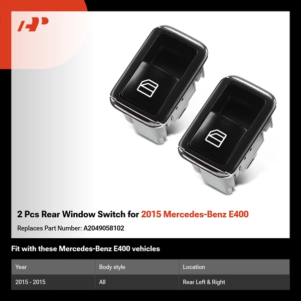 2 Pcs Rear Window Switch for 2015 Mercedes-Benz E400
