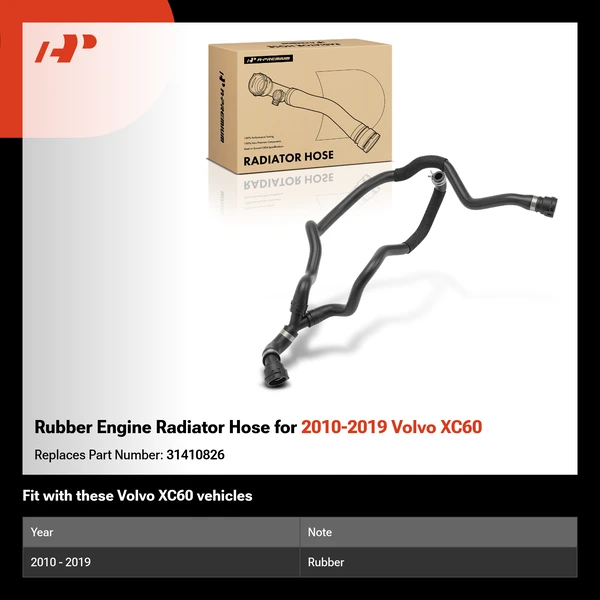 Rubber Engine Radiator Hose for 2010-2019 Volvo XC60