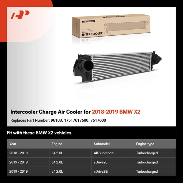 Intercooler Charge Air Cooler for 2018-2019 BMW X2