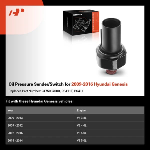 Oil Pressure Sender/Switch for 2009-2016 Hyundai Genesis
