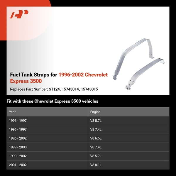 Fuel Tank Straps for 1996-2002 Chevrolet Express 3500