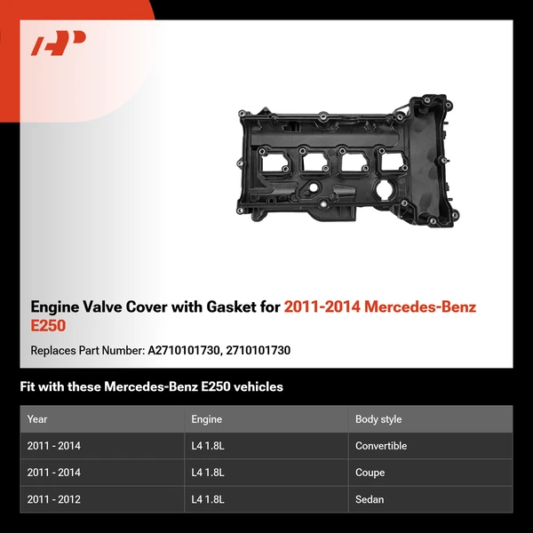 Engine Valve Cover with Gasket for 2011-2014 Mercedes-Benz E250