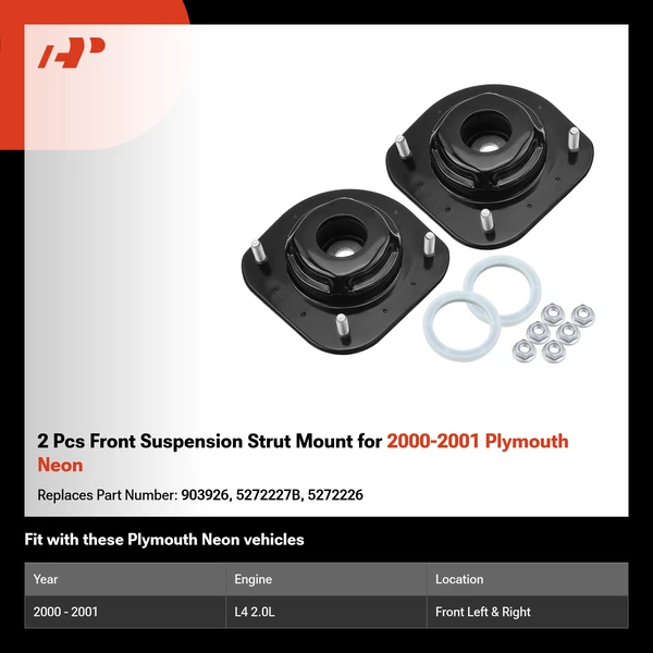 2 Pcs Front Suspension Strut Mount for 2000-2001 Plymouth Neon