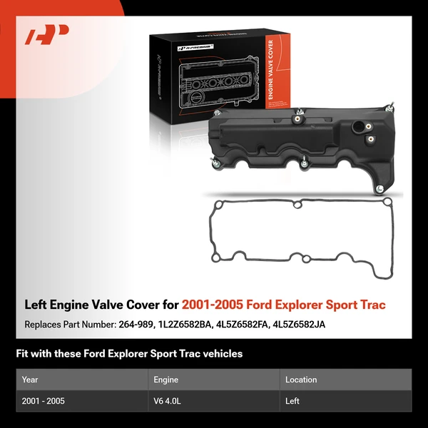 Left Engine Valve Cover for 2001-2005 Ford Explorer Sport Trac