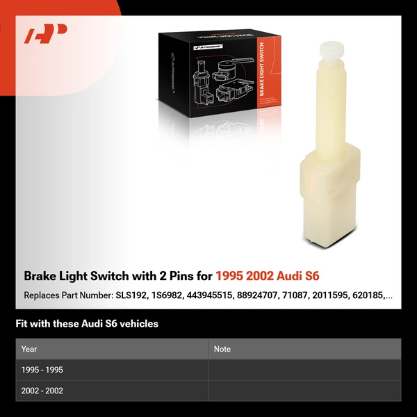 Brake Light Switch with 2 Pins for 1995 2002 Audi S6