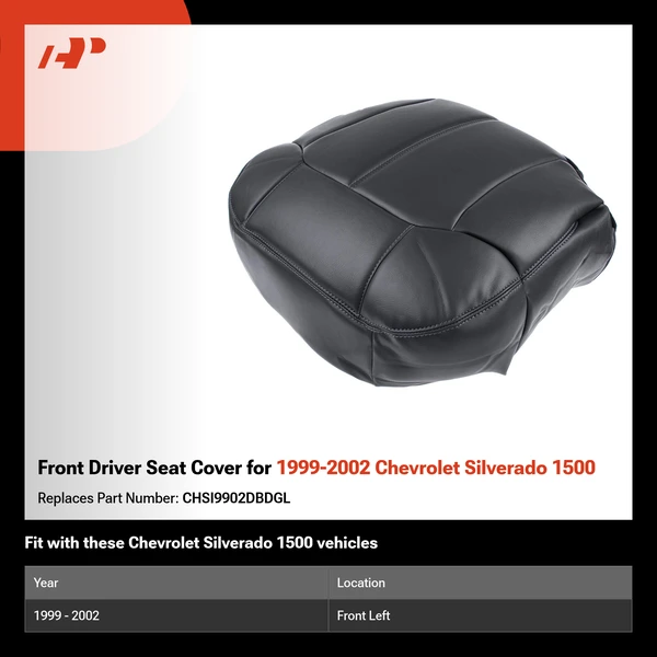 Front Driver Seat Cover for 1999-2002 Chevrolet Silverado 1500